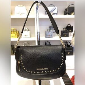 Michael Kors Aria Studded Medium Convertible Black